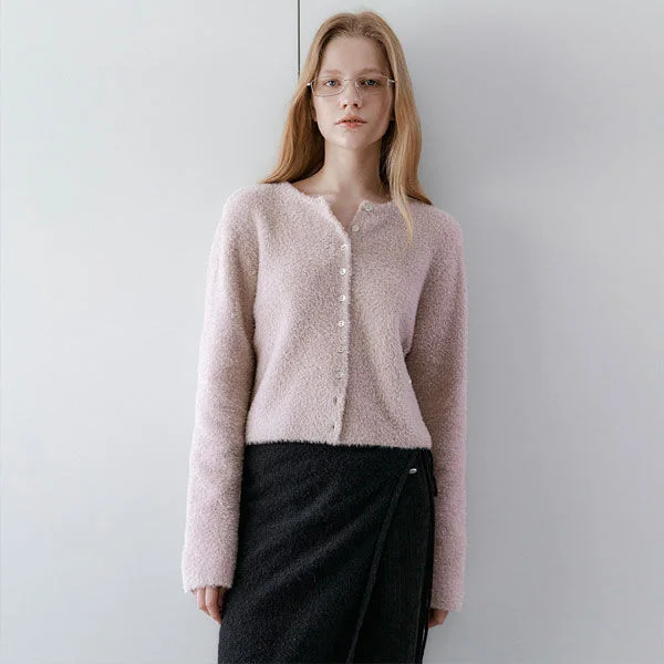 SILVER METALLIC YARN CROP CARDIGAN (CD-2244)