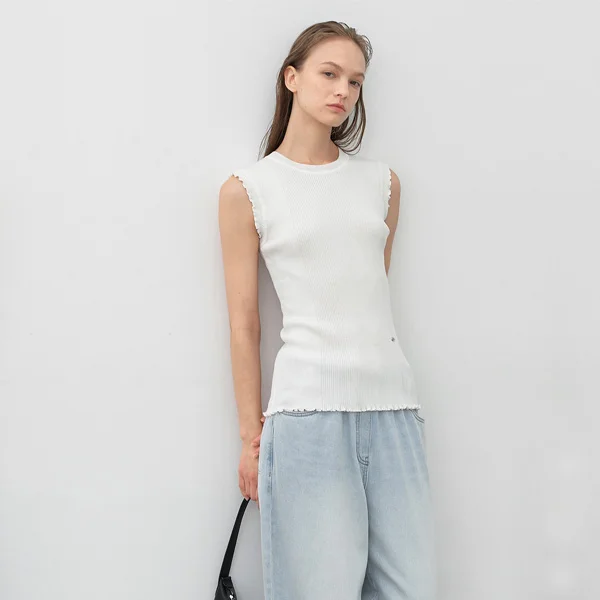 LAPPY FRILL SLEEVELESS KNIT(T-7057)_2Colors