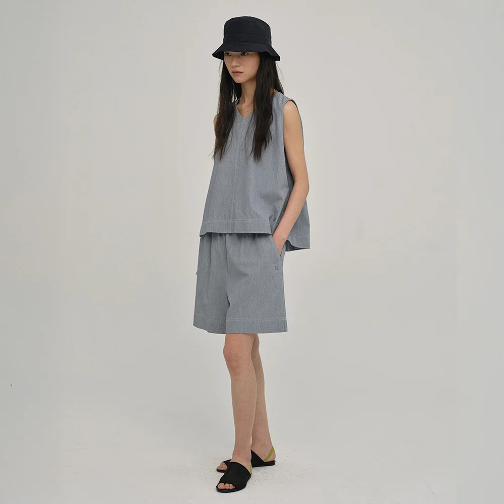 W 莫代爾 牛仔 半 褲子 Light Gray