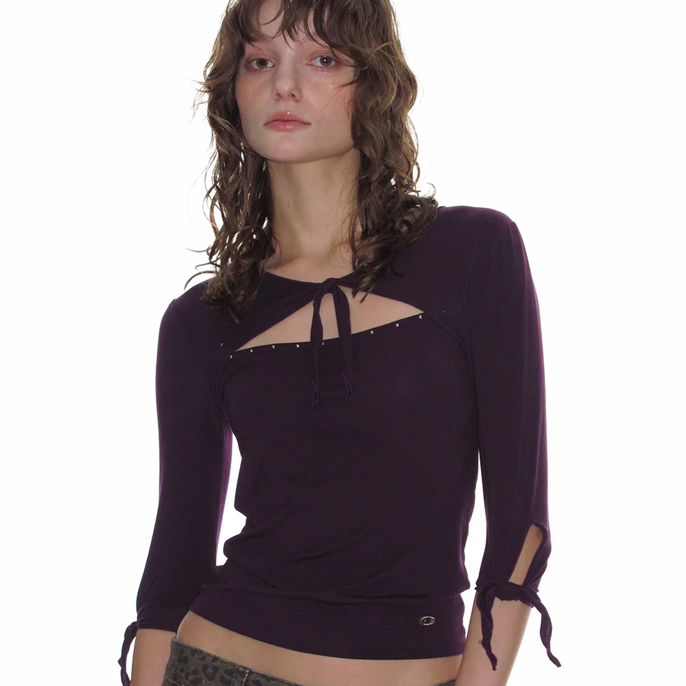STUD TIE TOP_DEEP PURPLE