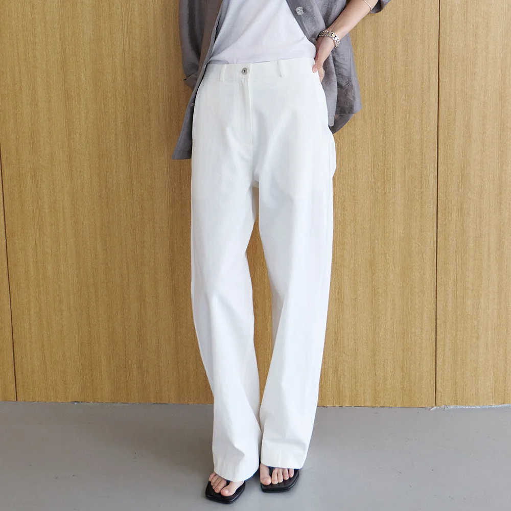 Linefall linen pants (Ivory)
