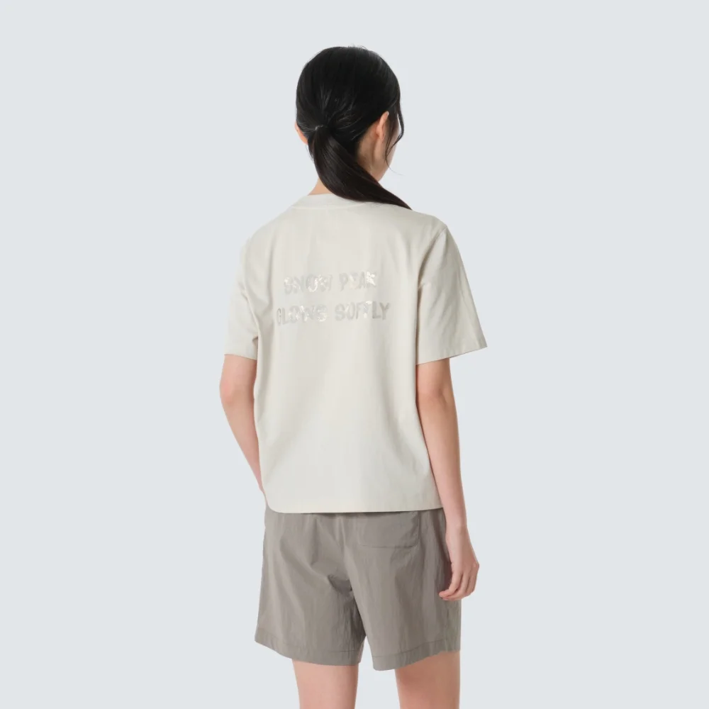 純棉 女裝 字母印花 短袖 T恤 Light Beige (S26MWFTS65)