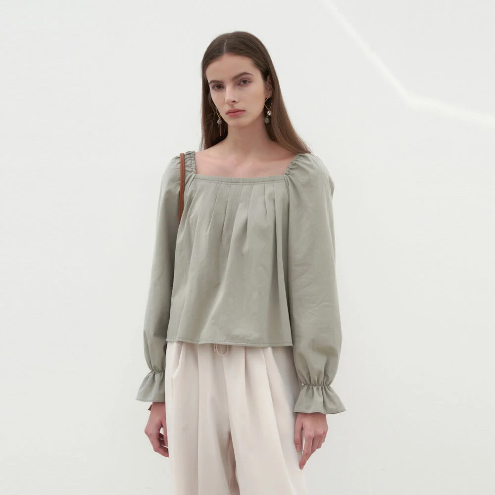 DART BANDING BLOUSE_MINT
