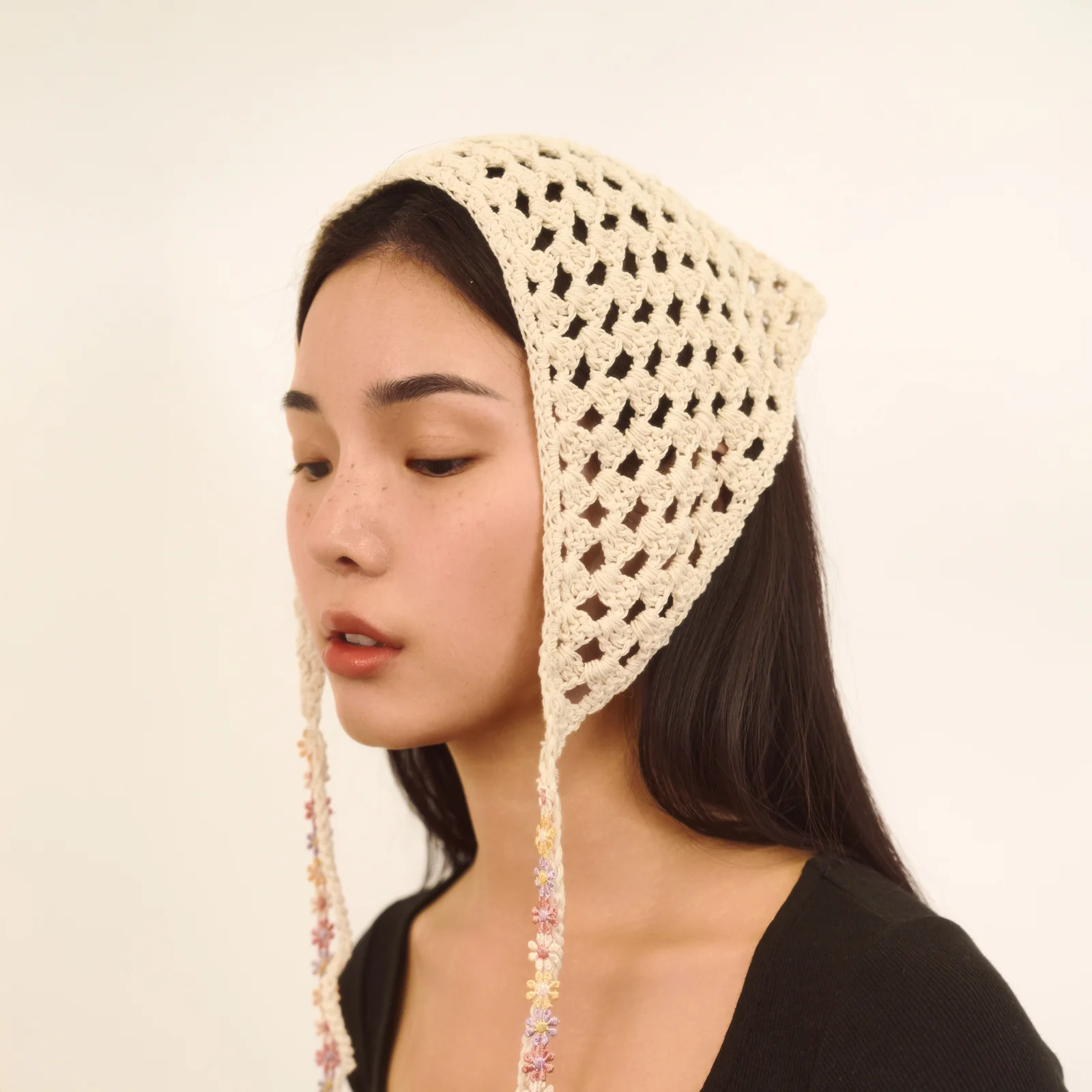 花卉 鉤織 女帽 (Beige)