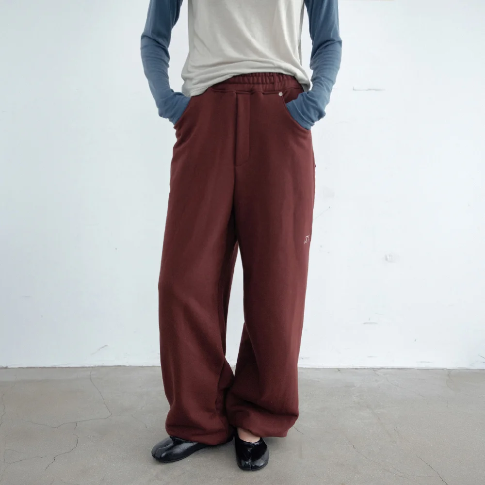 Mellow Cotton Waist Pants (Burgundy)