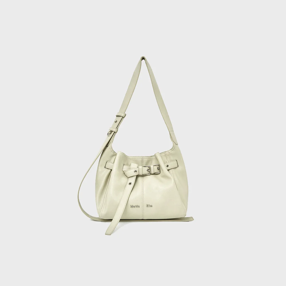 BELTED VOLUNN SMALL BUCKET BAG IN IVORY