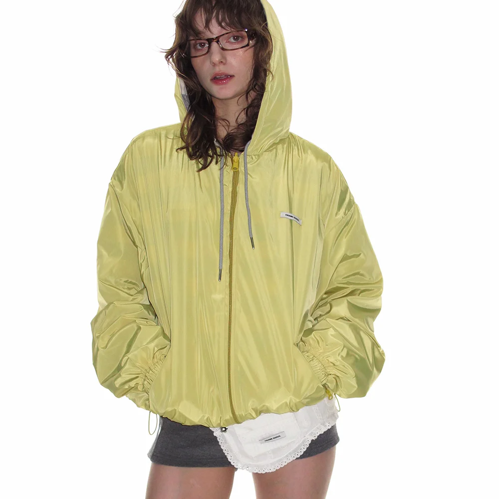 REVERSIBLE STRIPE HOODED WINDBREAKER_YELLOW