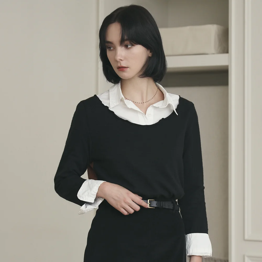 Boat neck Cotton T-shirts cappuccino