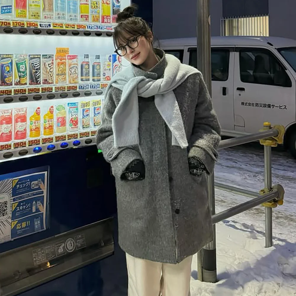 Alpaca half coat (Gray)