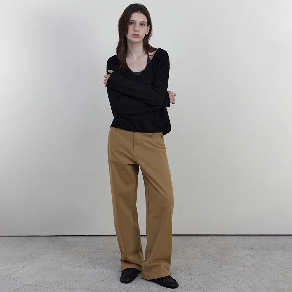 Peach Twill Cotton Pants_BEIGE(WCB6PT06)