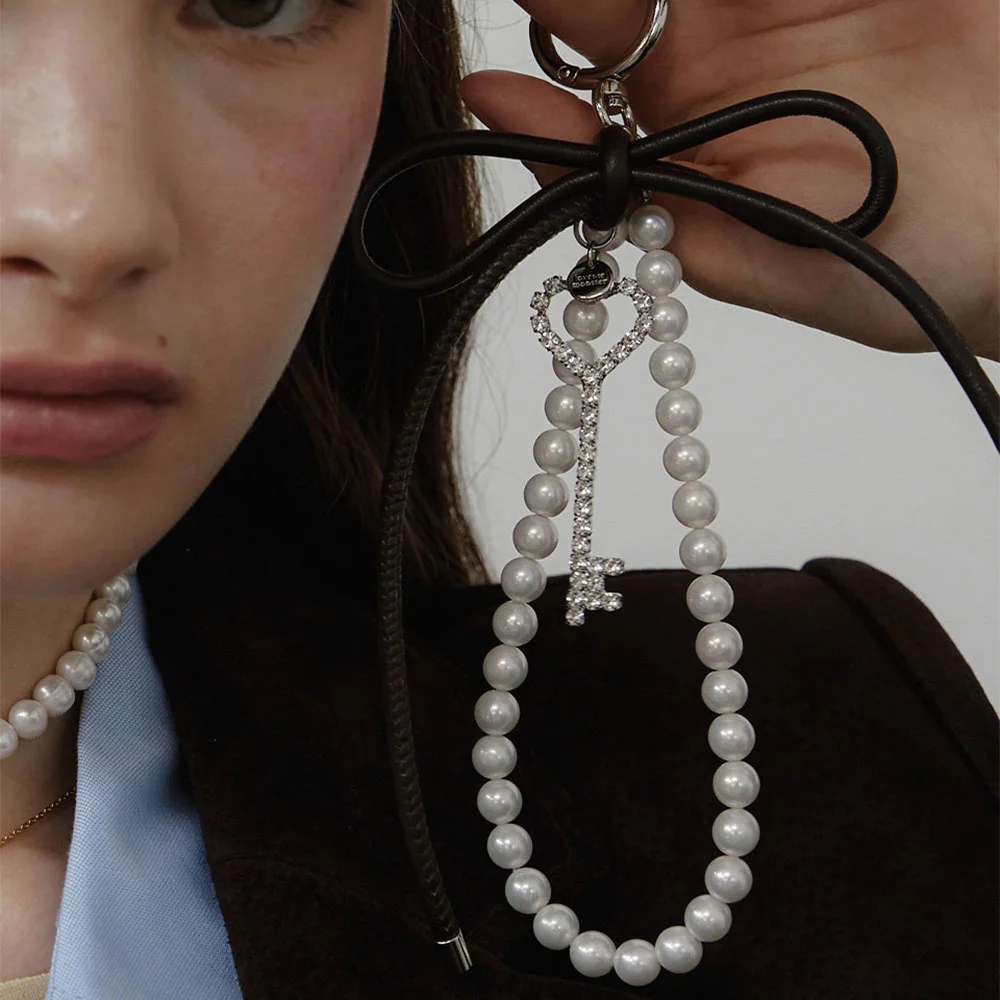 For Love Leather Ribbon Key Ring (L243MSG010)