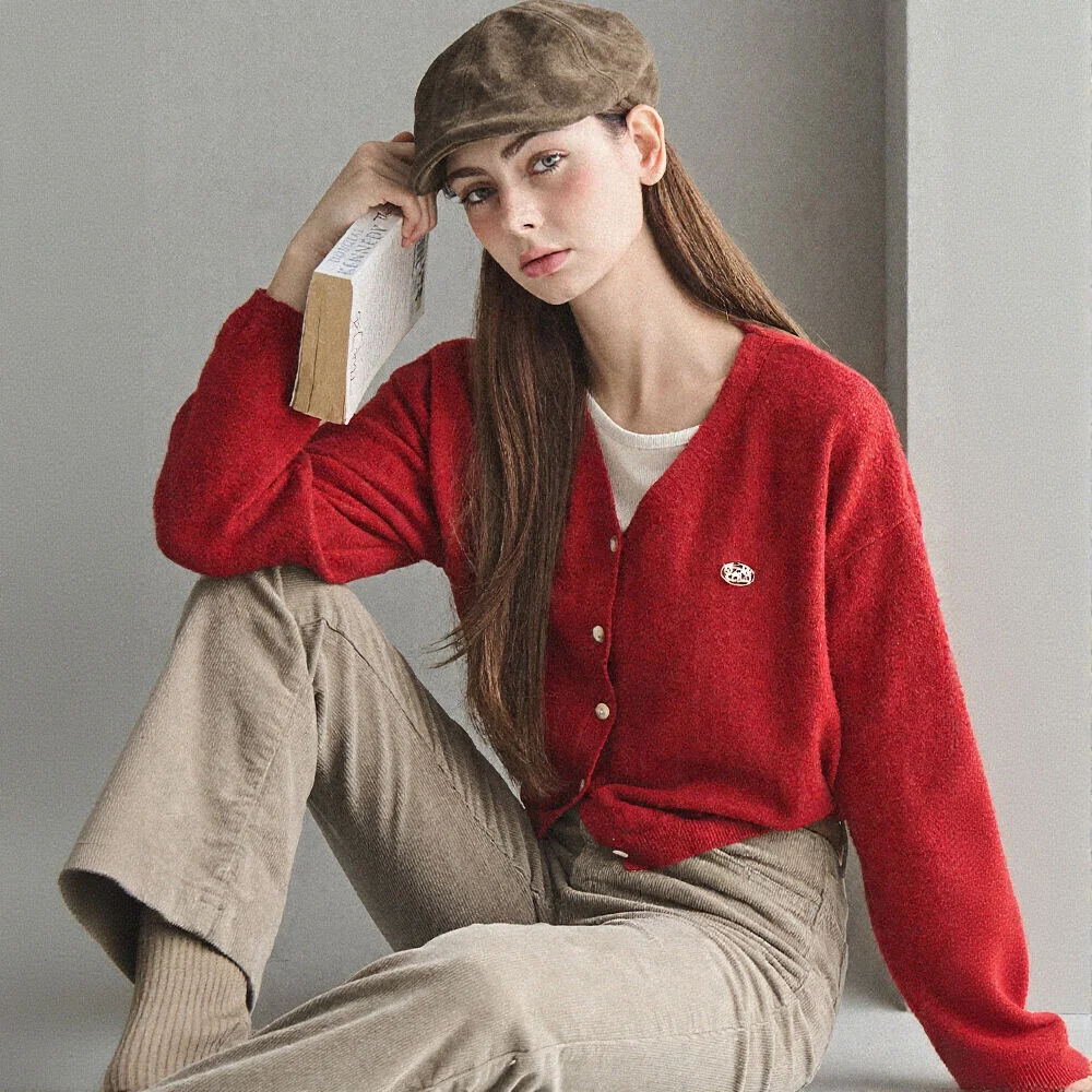 Urban cozy button cardigan - Red