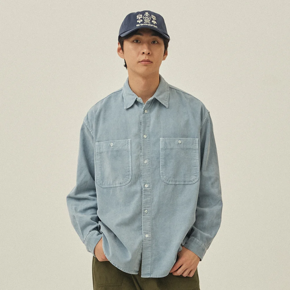 PIGMENT CORDUROY SHIRT(SKY BLUE)