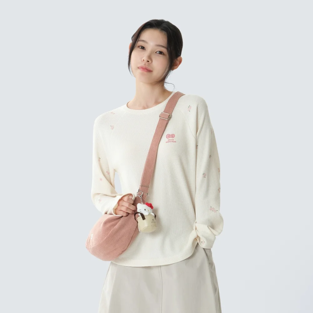 華夫格 女裝 長袖 T恤 Light Pink (S26FWFTL87)