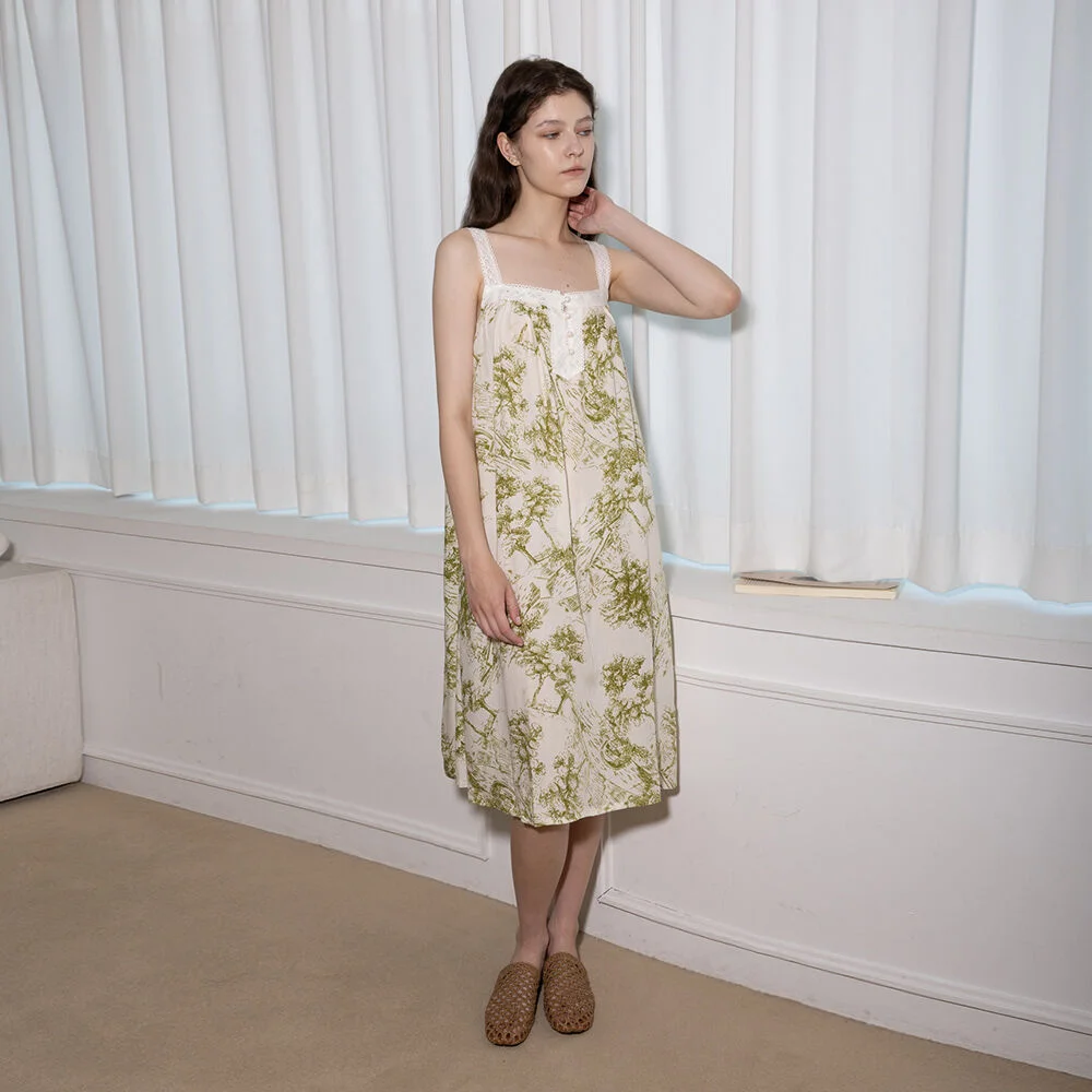 MJ_Pastoral lace sling pajama_2color
