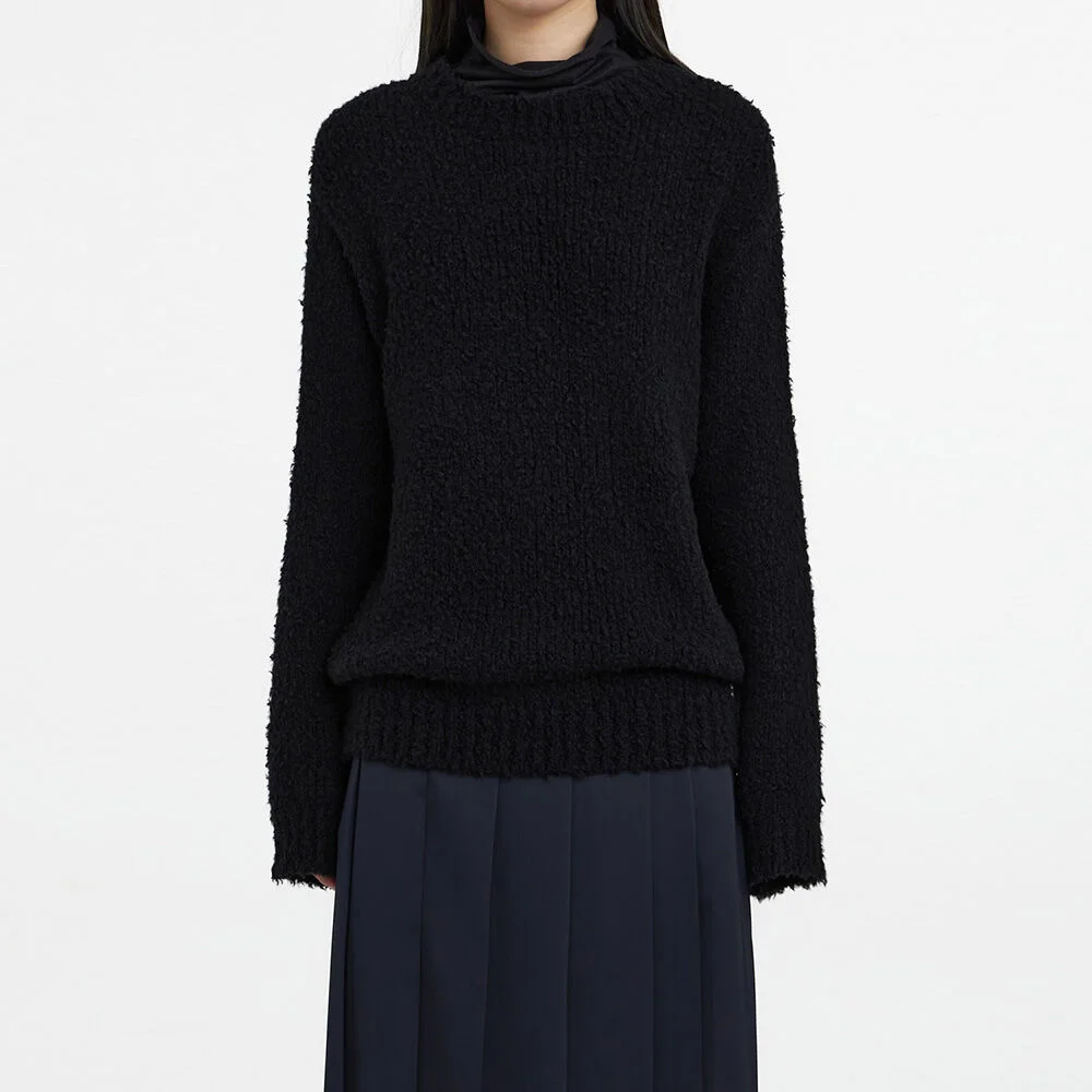 22FW Womens Brushed Sweater Black