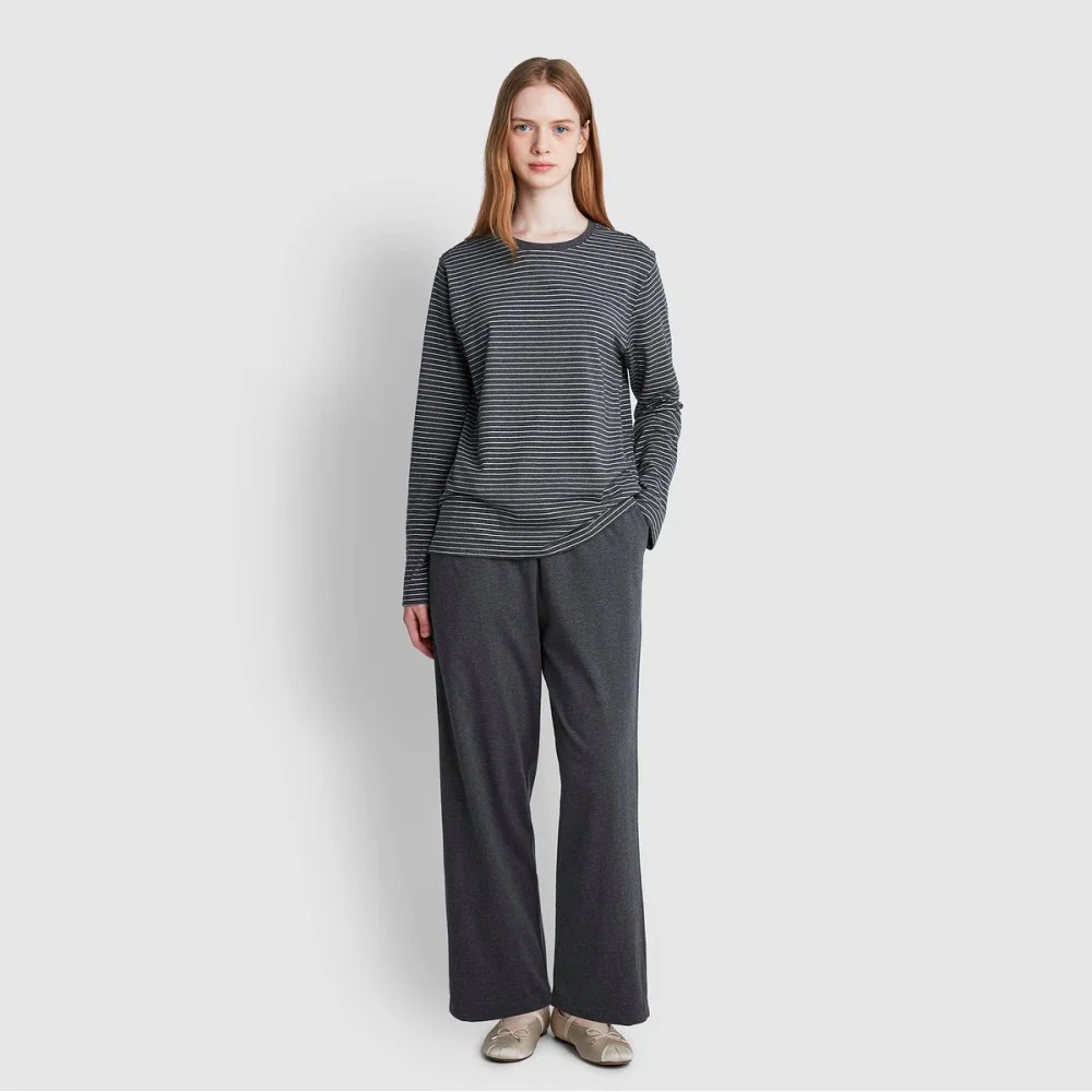 女裝 Smart 純棉 10分 居家 褲子_炭灰色