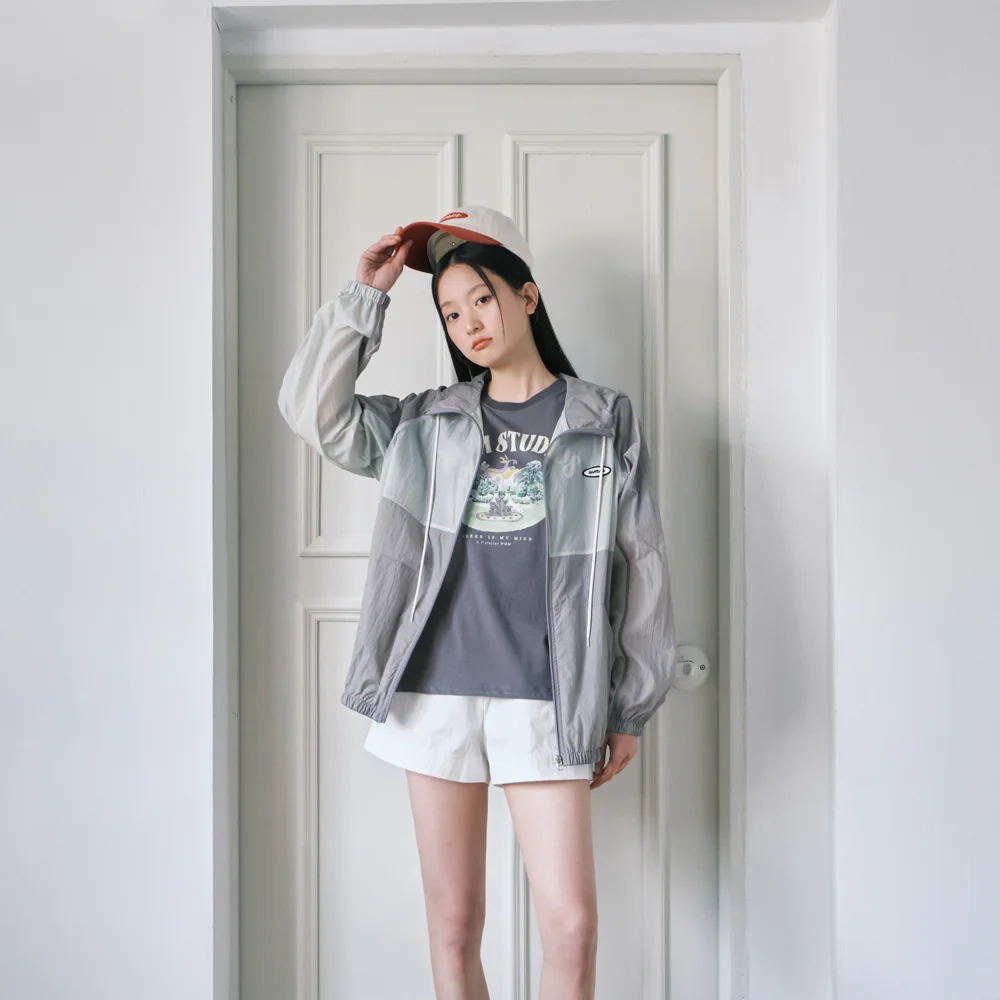COLOR BLOCK WINDBREAKER JUMPER_GRAY