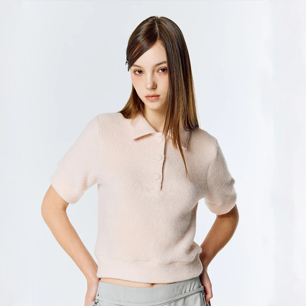 L15 TERRY COLLAR T-SHIRT(PINK)