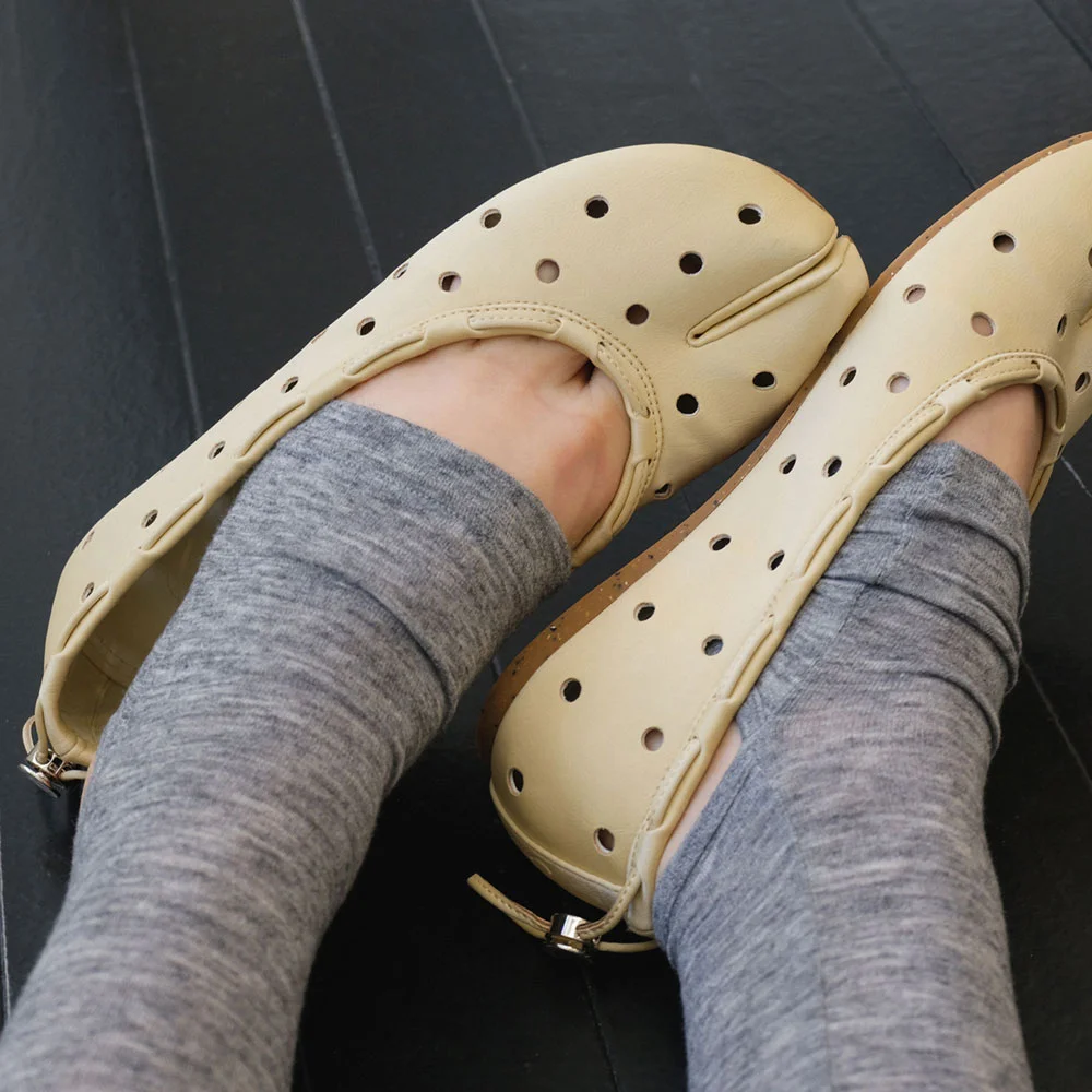 Leather String Flat / Cheese