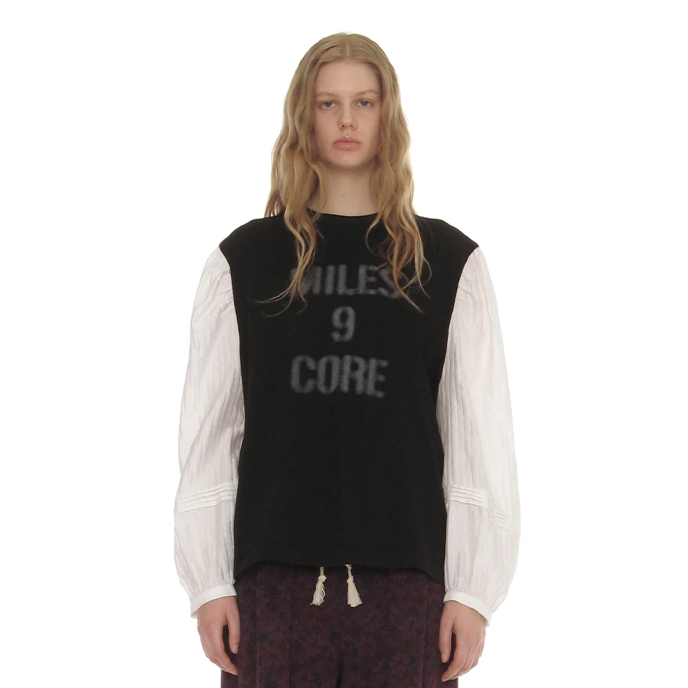 MILES 9 CORE BLOUSE LAYERED TOP_BLACK
