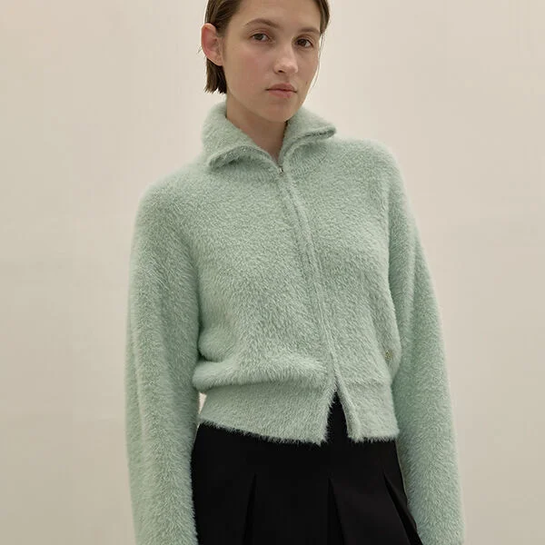 SOFT ANGORA ZIP-UP CARDIGAN (CD-2079)