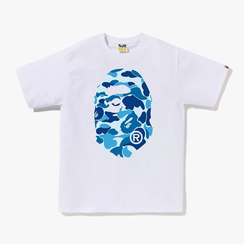 ABC 迷彩 大 Ape 頭 T恤(M) WHITE/BLUE