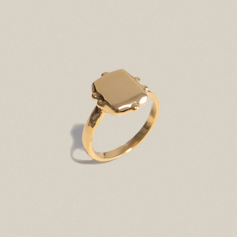 Square Mirror Ring Gold
