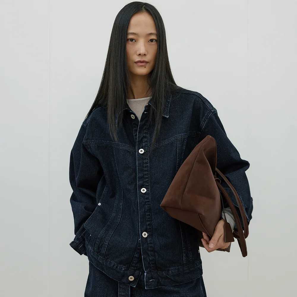 Oversize Denim Trucker Jacket (deep sea)