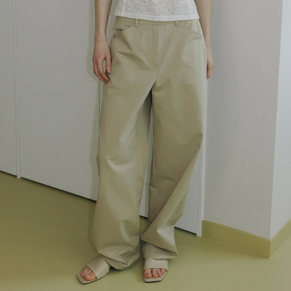 Curved Wide Cotton Pants SW6ML788_2color