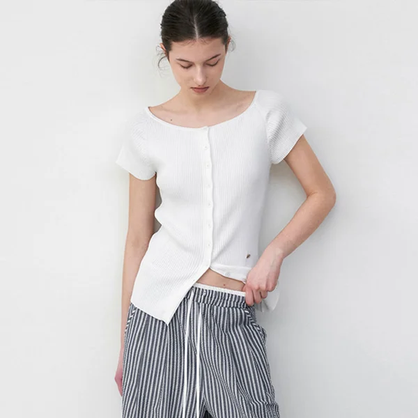 CAP SLEEVE BOATNECK KNIT CARDIGAN (CD-2264)