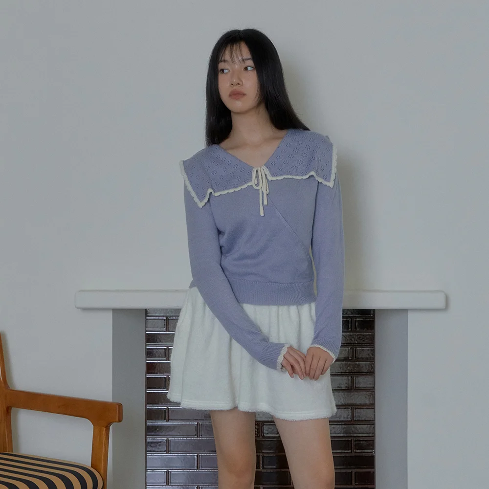 RIBBON SAILOR KNIT (LIGHT BLUE)