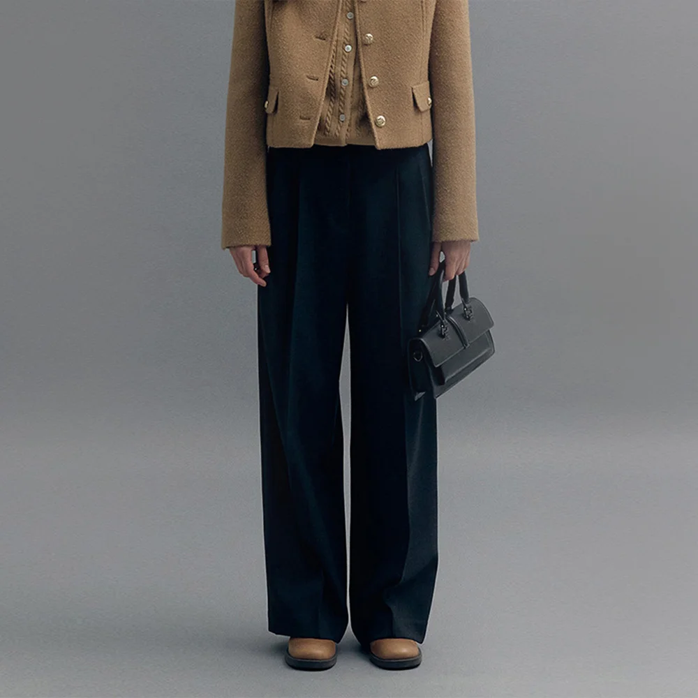 FOUND TWO-TUCK WIDE PANTS (dust gray)