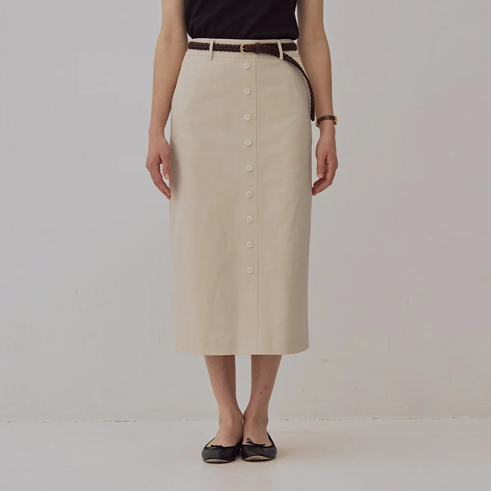 NELLIE BUTTON SKIRT (2colors)