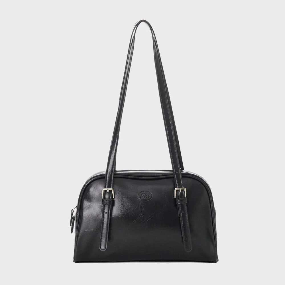 合成 皮革 Long Strap Bag 黑色