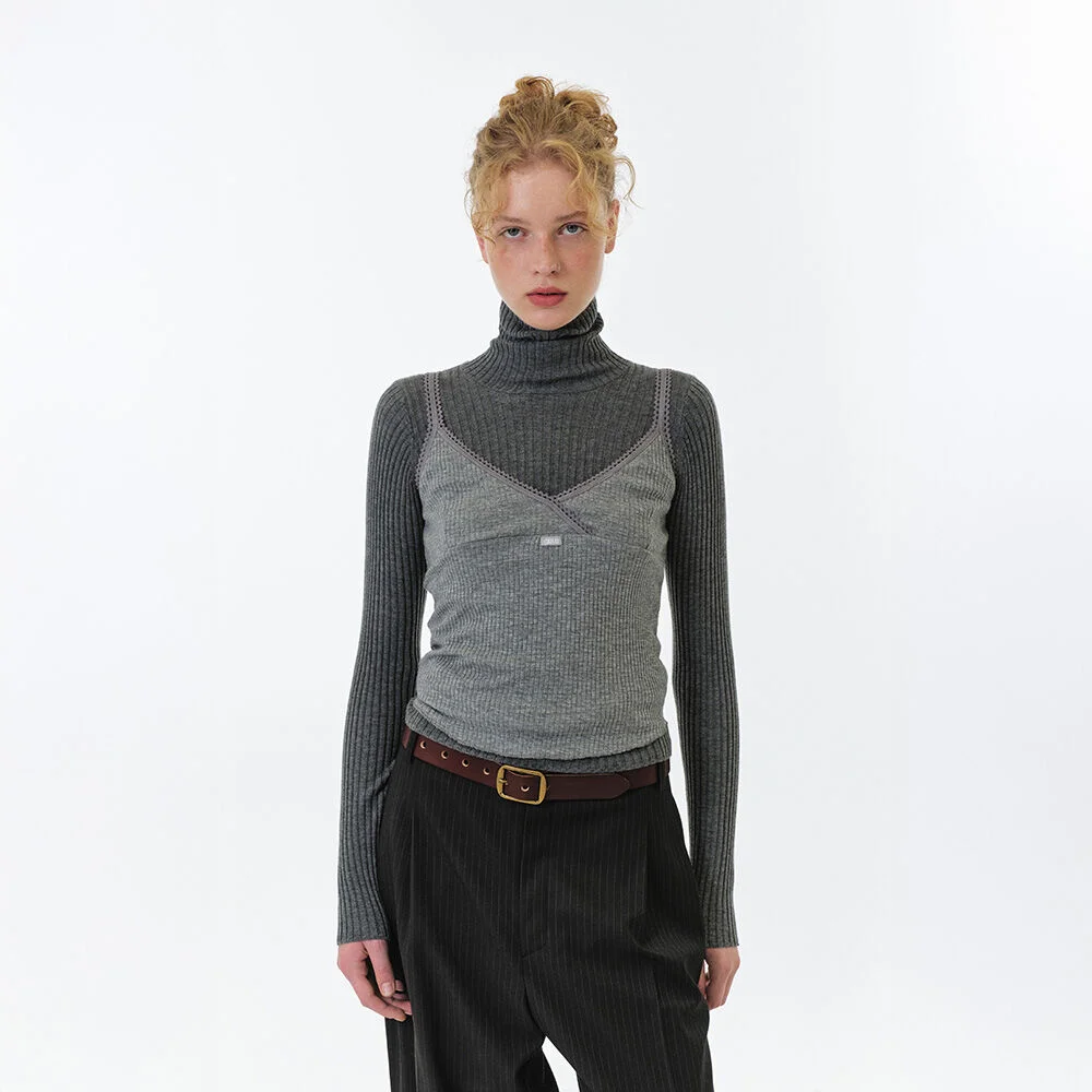 AYA HIGH NECK KNIT (GREY)
