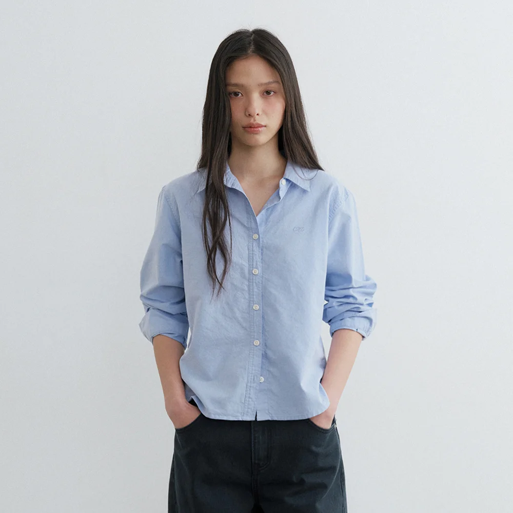 Standard oxford washed shirt (sky blue)