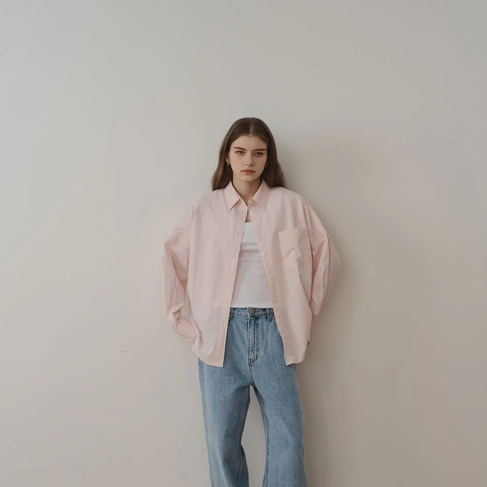 Natural Crisp Cotton Shirt (Pink)