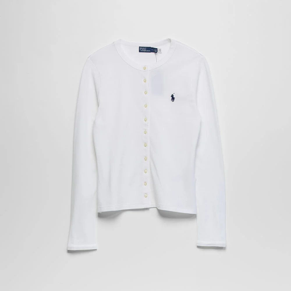 CN MSH BT-N/A-LONG SLEEVE-CARDIGAN 30/1S STRETCH MESH (WHITE)