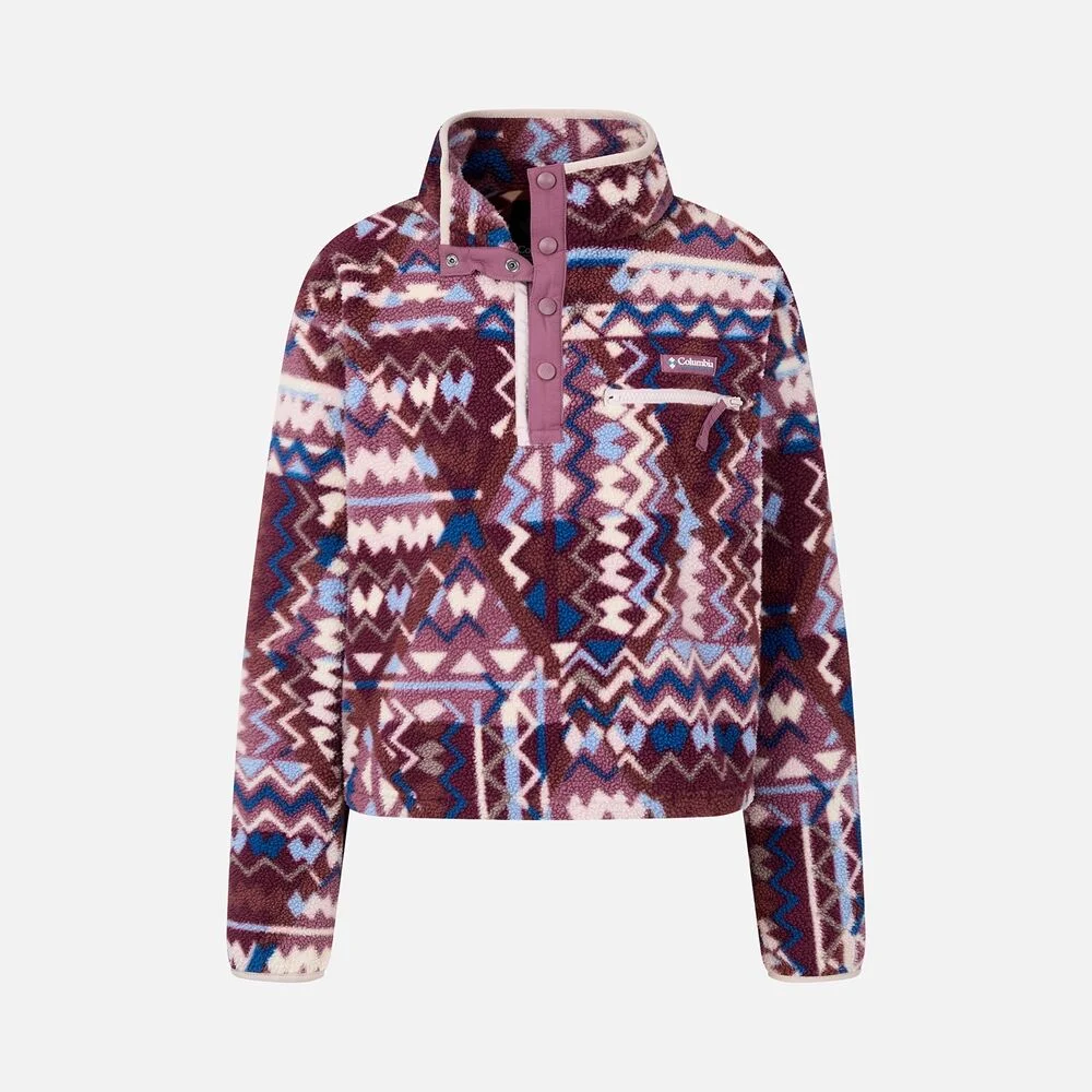 Columbia 女裝 Helvetia II 印花 Half Snap 搖粒絨 套頭 薰衣草色 (C74AR5760555)