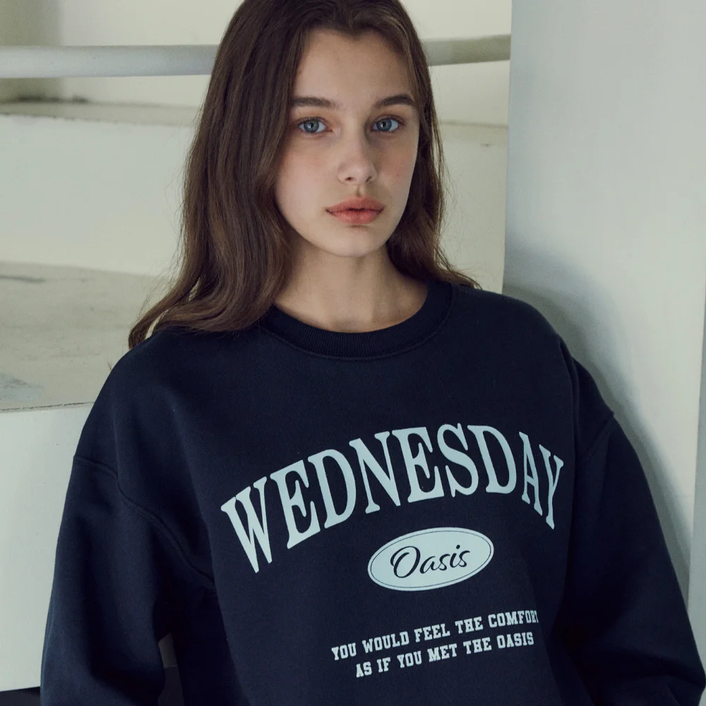 Signature Semi-Crop Sweatshirt_Navy(W25-TP15)