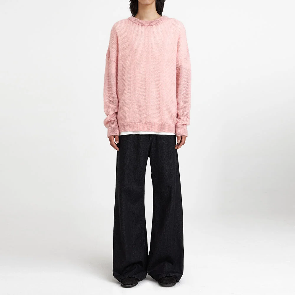 22FW Mohair Crew-neck Knit Pink