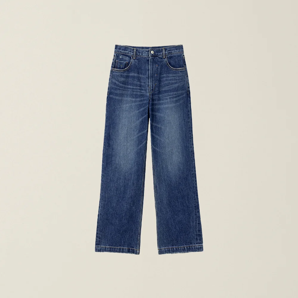 E03 BOOT CUT DENIM PANTS WASHED BLUE