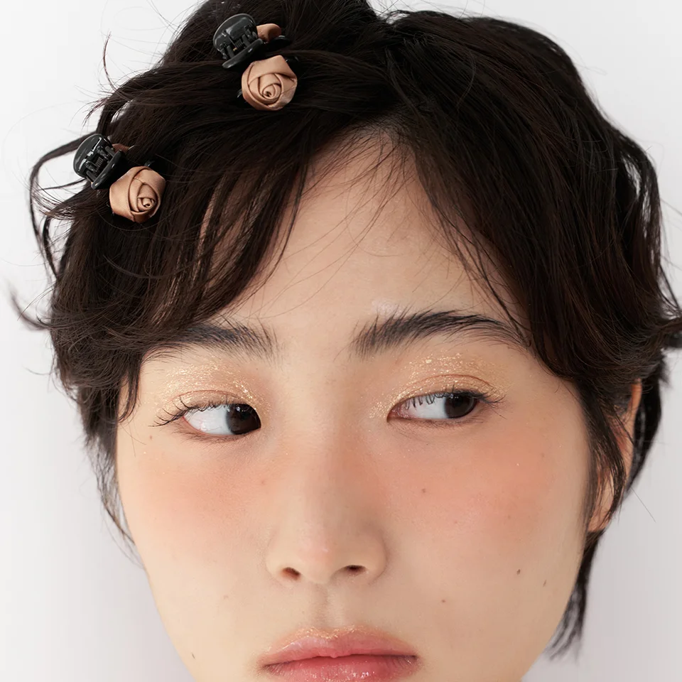 petit rose hair clip - brown