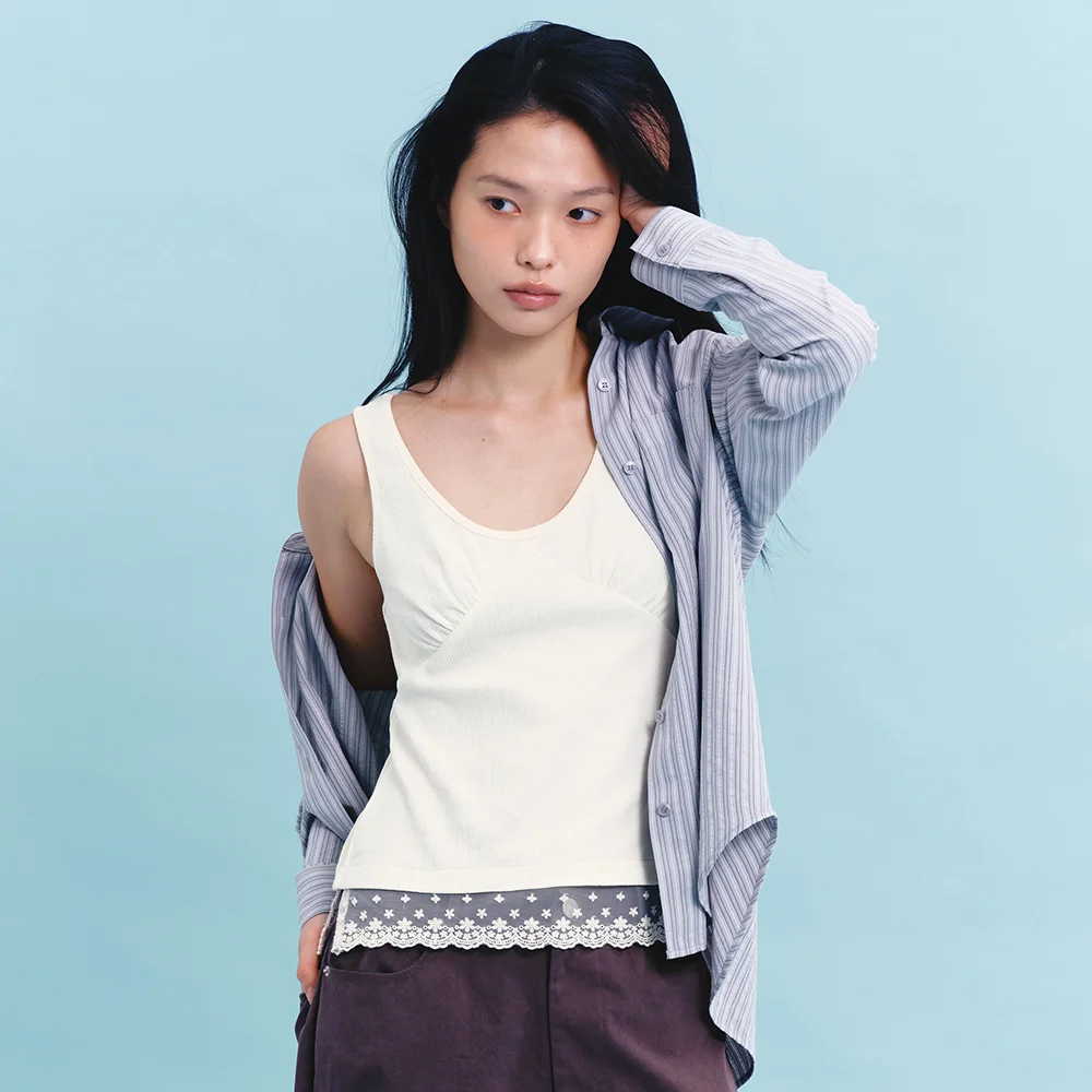 STRIPE OVERSIZED SHIRT (GREY)