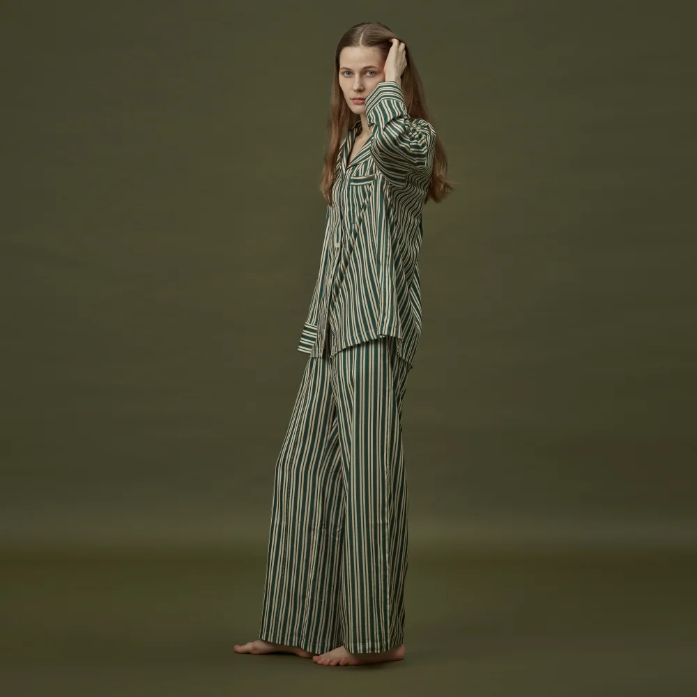 CLASSIC ROUND PAJAMA SET_day stripe