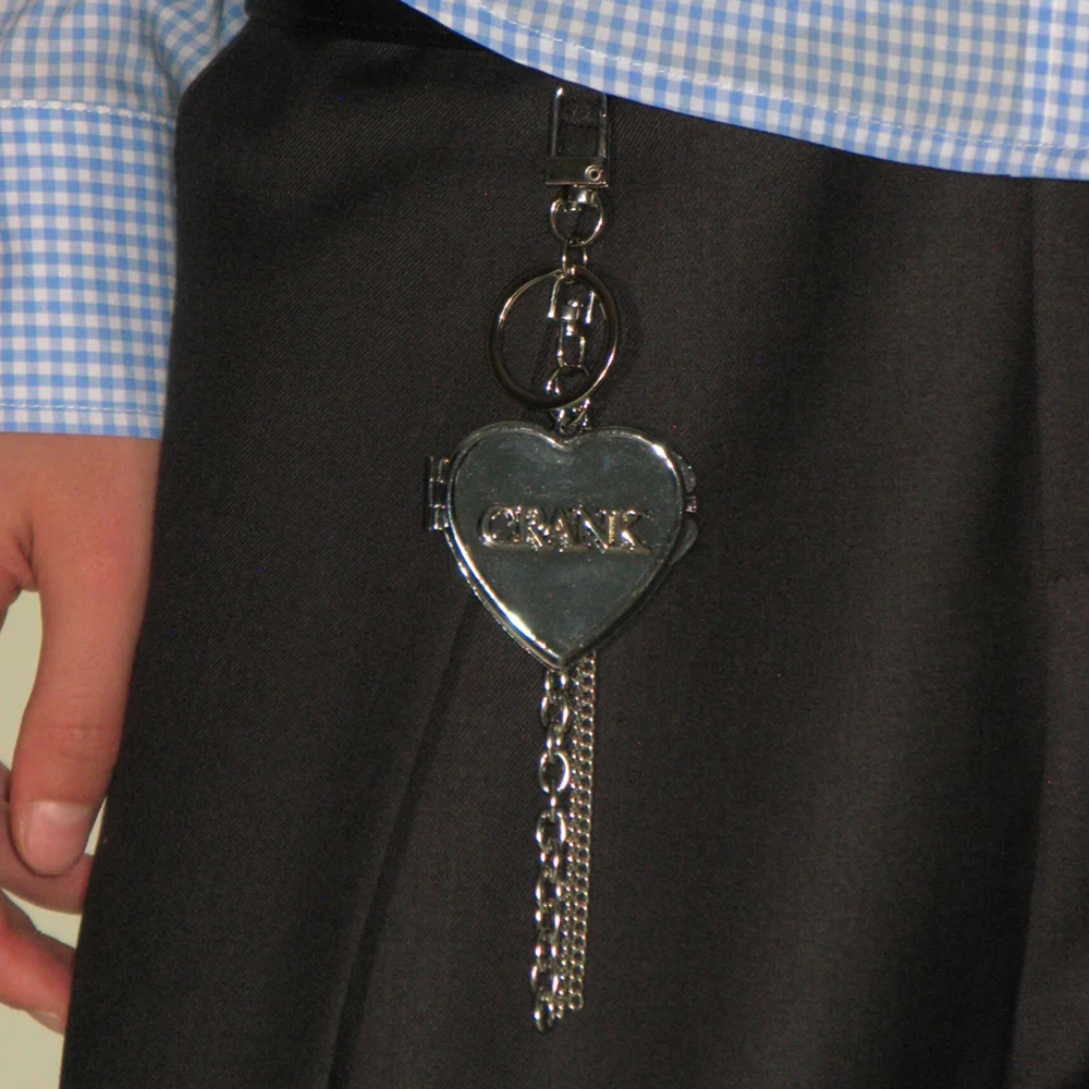 METAL HEART MIRROR KEYRING_SILVER
