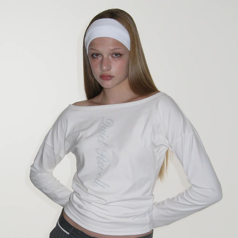 LETTERING OFF SHOULDER TOP_WHITE