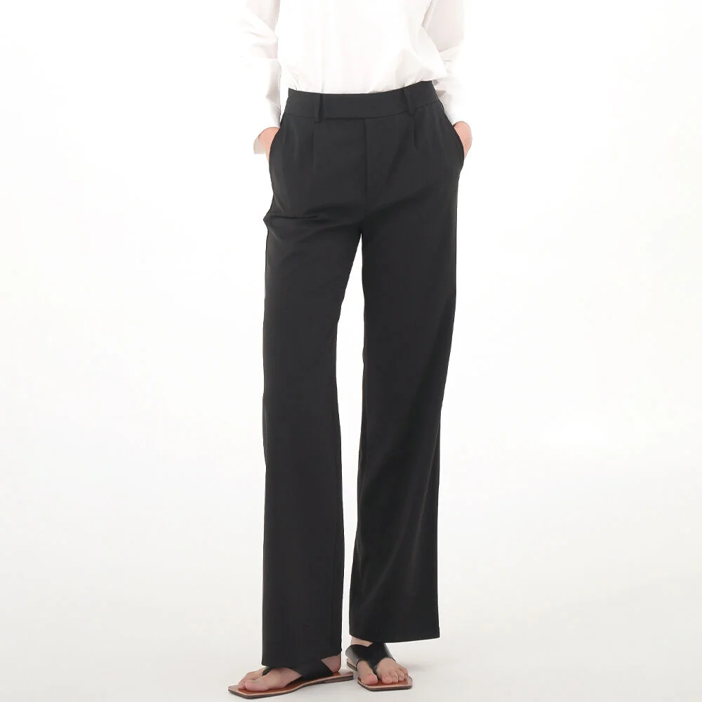 Light Semi Wide Slacks _Black