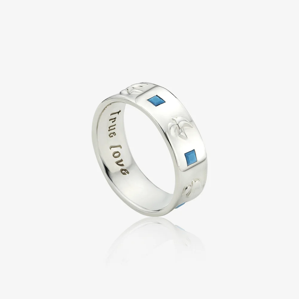 Fede square ring, TURQUOISE (Gloss finish)